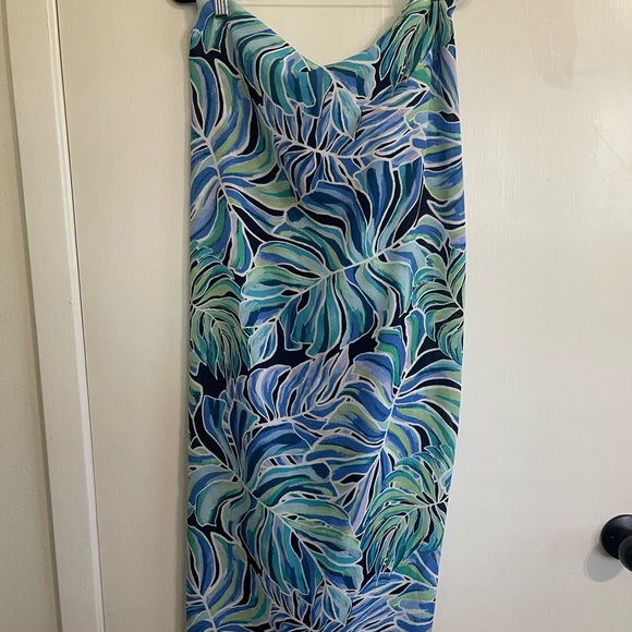 J. Valdi Women’s Blue and Green Wrap Skirt Swimsuit Cover One Size - Picture 5 of 5